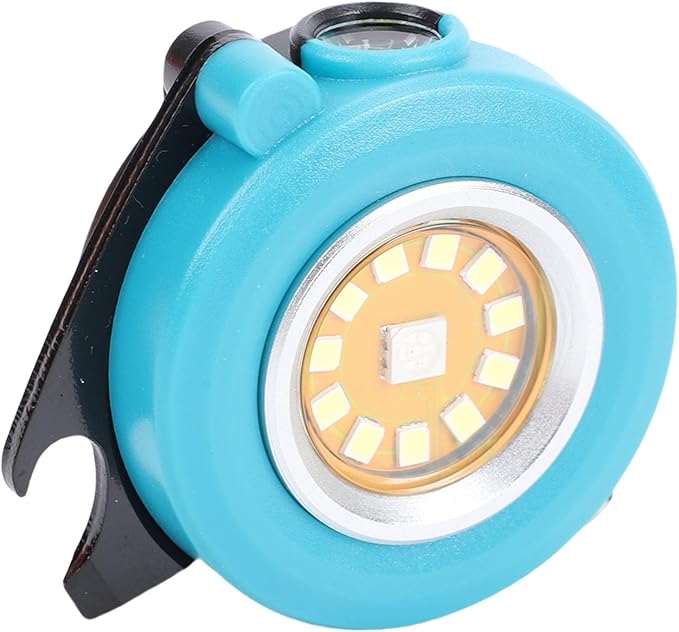 Alomejor Keychain Flashlight, Aluminum Alloy Mini RGB Work Light with Rechargeable Battery, Perfect for Camping and Car Repair (Blue)