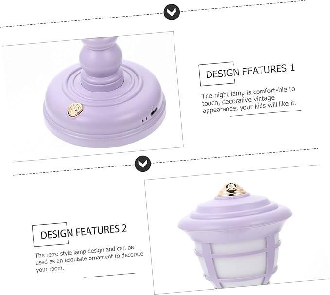 NUOBESTY Retro Palace Lantern Ornaments Bedside Lamp USB Rechargeable Nightstand