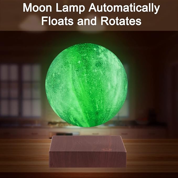 UVEHAS Levitating Galaxy Moon Lamp - 16 Colors Magnetic Levitation Floating 3D Moon Light, with Remote Control Spinning in Air LED Galaxy Night Lights for Office Home Decoration Christmas Gift