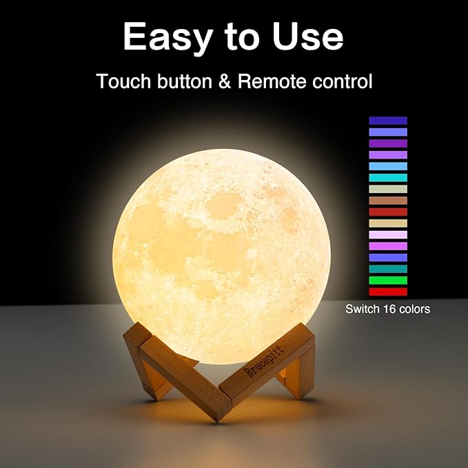 Moon Lamp Galaxy Lamp Upgraded Timing 5.9 Inch 16 Colors 3D Moonlight Galaxy Light,Moon Night Light for Adults,Kids Lamp Moon Gifts for Women Girls Boys Bedroom