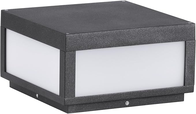 Outdoor Post Lights Hard Wired, AC100-240V 11.8" Column Light, Square Pillar Lamp Electric, 3000K LED Lighting, IP54 Waterproof Modern Gate Lantern Fence Posts Cap Lights for Garden Patio Outside