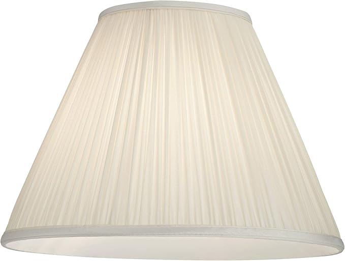 Beige Mushroom Pleated Large Empire Lamp Shade 7" Top x 16" Bottom x 12" Slant x 11.25" High (Spider) Replacement with Harp and Finial - Springcrest