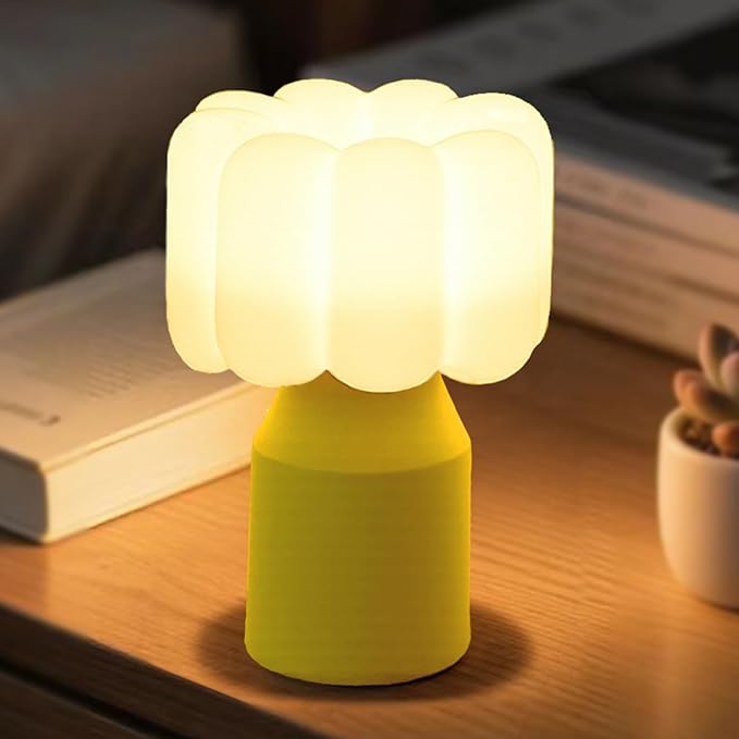 Vivilumens Kids Night Light for Bedroom Dimmable Touch Control 30 Min Auto Off Novelty Flower Brightness Levels Rechargeable Night Lamp Nursery Eye Caring Bedside Lamp Christmas Gifts for Birthday