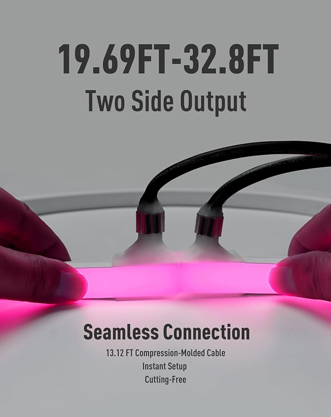 Shine Decor IP68 Waterproof LED Strip Light, 24V Pool Rated Submersible Silicone Neon, UL Listed Underwater Outdoor LED Rope Light for Pool Fountain Waterfall Bathtub, 16x16mm, RGB, 26.25FT