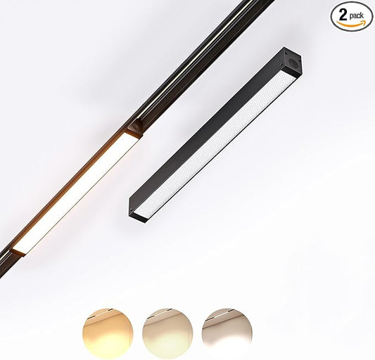 2 Pcs Magnetic Floodlight Track Head, 24V 15W LED Lamp for Track Light, Dimmable Linear Floodlight with APP & Remote Control, Adjustable 3000K-6000K Color Temperature, for Ceiling Lighting