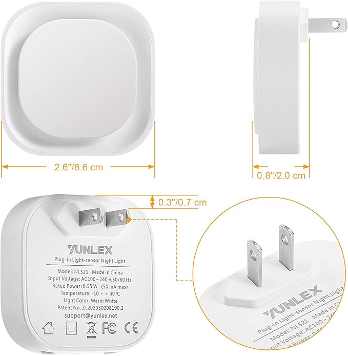 2 Pack Plug in Dimmable Night Light, Blue Nightlight, Auto Dusk to Dawn Sensor, LED Night Light, Soft Glow, Diffused Light for Bathroom, Hallway, Stairs, Kitchen, Bedroom