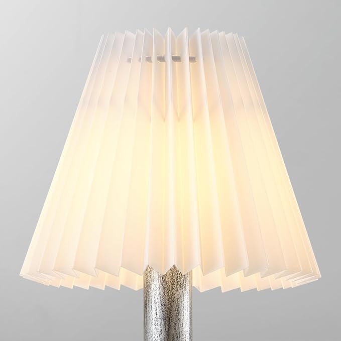 6 Pack White Pleated Chandelier Shades, 3" Top x 6" Bottom x 5" High, 3.0x6.0x5.0 Inches Fabric Lampshade, Perfect Covers for 6-Light Pendant Light or Wall Sconce, Clip On Bulb E12 Socket(Small Size)