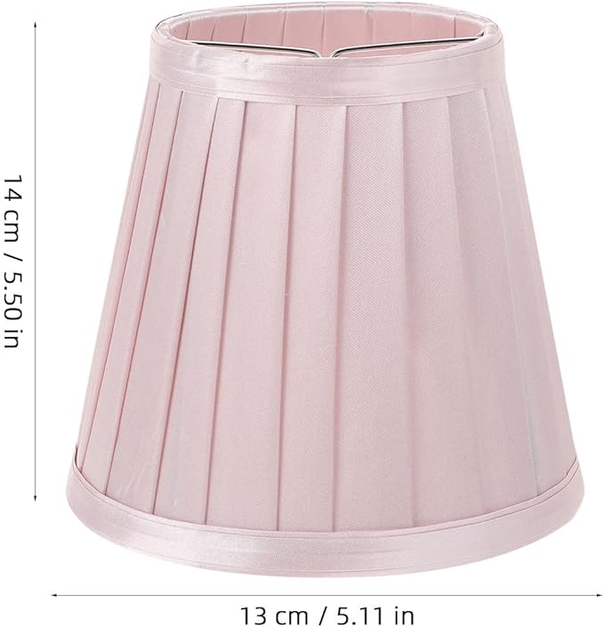 Beaupretty Clip On Lamp Shade, Small Pleated Lampshade, Pink Lamp Shade for Chandelier Table Lamp Decor