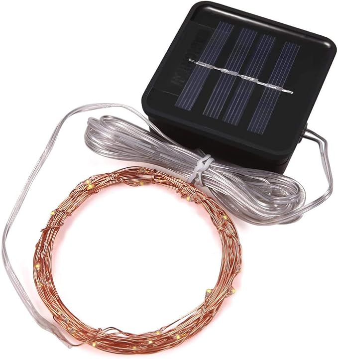 Magicnight Mini Solar String Lights Outdoor Short Tiny Fairy Twinkle Firefly Light 15 Feet 50 LEDs for Outdoor Garden Backyard décor,Green