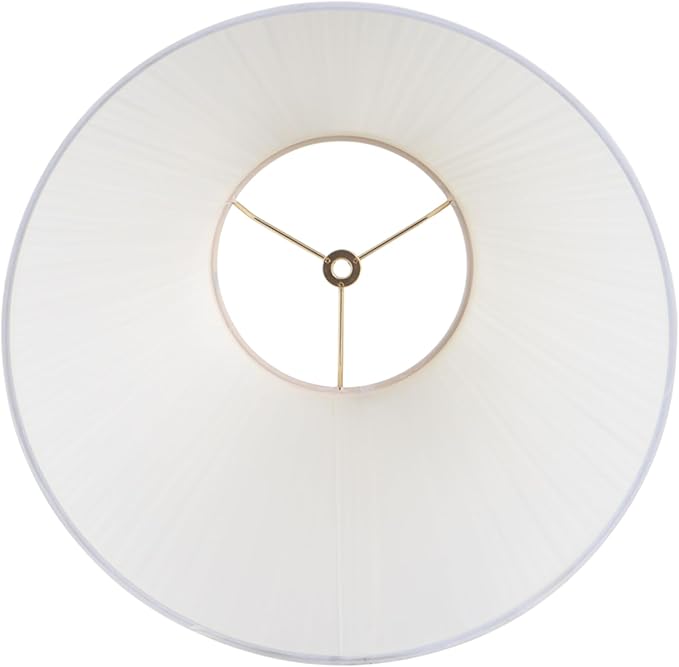 Aspen Creative 33191, Transitional Hardback Empire Shaped Mushroom Pleated Pleated White Spider Shade, 6" Top x 16" Bottom x 12" Slant