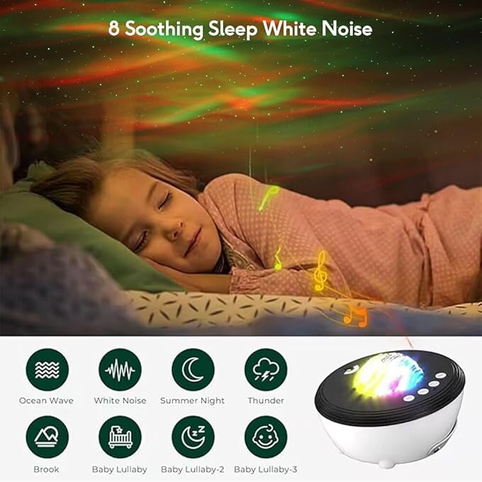 Northern Lights Projector with White Noises, Remote & Timer, Bluetooth Star Projector, Valentines Day Gifts, Aurora Projector Star Lights for Ceiling, Bedroom Decor