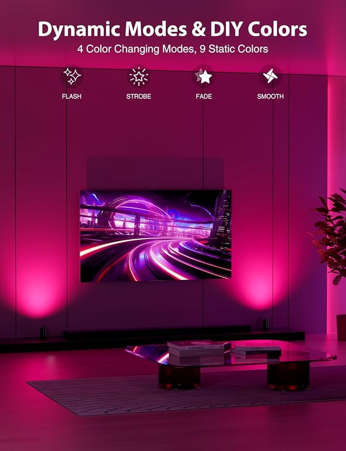 Onforu 7W RGBW Floor Can Light, Color Changing Up Lights Indoor with Foot Switch Spotlight 2700K Uplighting Indoor Uplights for Plant Corner 2 Pack