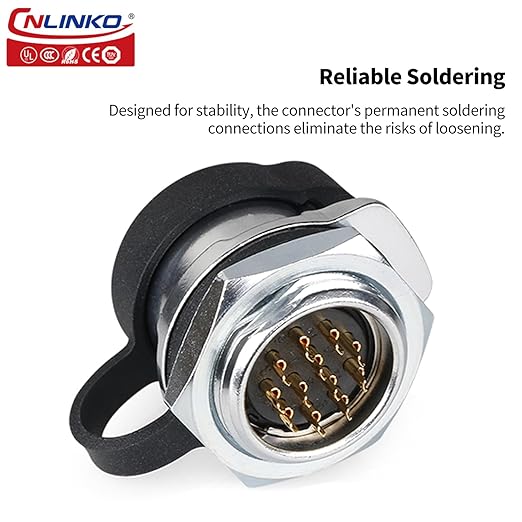 CNLINKO LP20 12 Pin Waterproof Connectors,IP68 Circular Connectors Fast Locking Plug,2-12 Pin Power Connector M20 Male Female Plug,LED Outdoor Lighting Connectors(12 Pin)