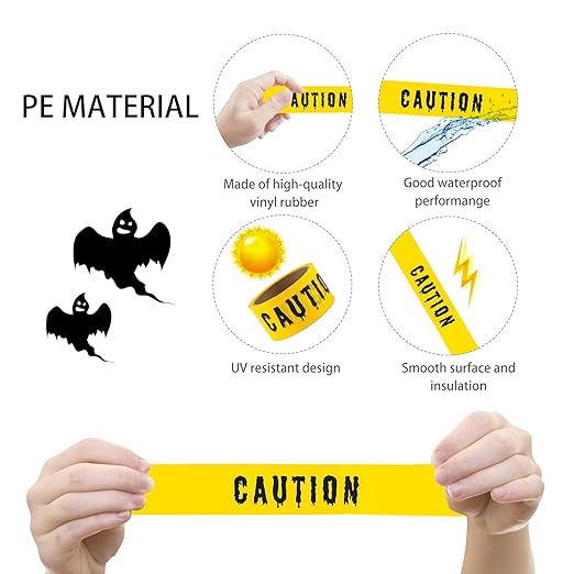 1.9inch x 82Feet Halloween Decorations Caution Tape Roll Halloween Caution Tape Halloween Tape Halloween Party Decorations Indoor Outdoor (Caution)