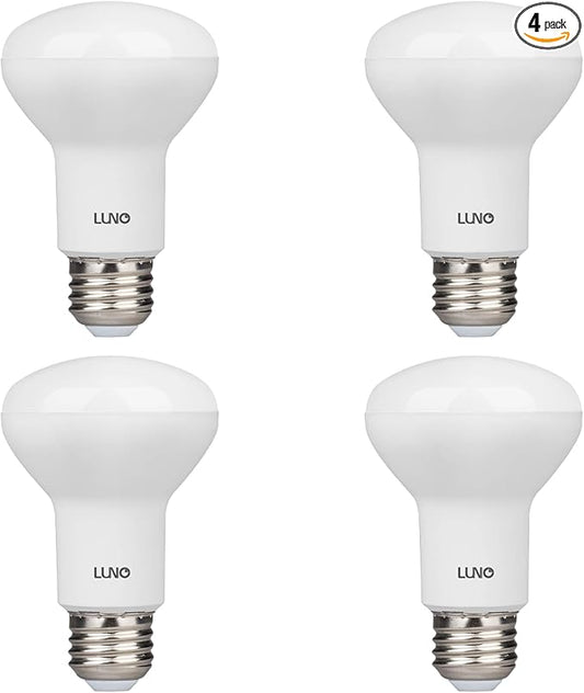 LUNO R20 Dimmable LED Bulb, 6.5W (45W Equivalent), 455 Lumens, 4000K (Neutral White), Medium Base (E26), UL Listed (4-Pack)