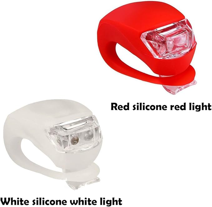 Malker Bicycle Light Front and Rear Silicone LED Bike Light Set - Bike Headlight and Taillight,Waterproof & Safety Road,Mountain Bike Lights,Batteries Included