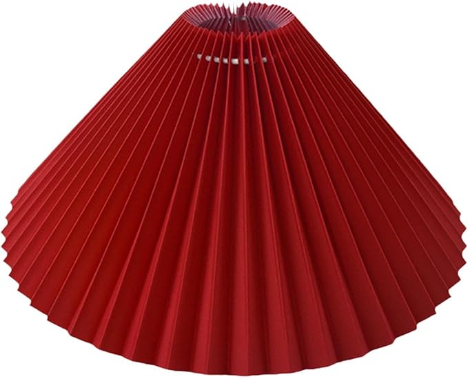 Pleated Table Lamp Shade Replacement Home Decor Lighting Fixtures Light Cover Floor Lamp Shade for Office, Red