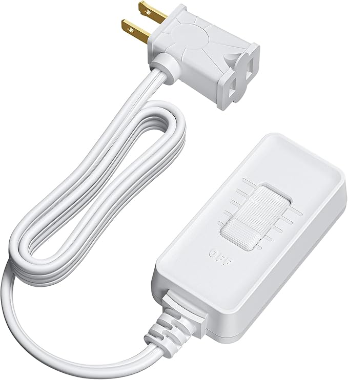 DEWENWILS Plug in Dimmer Switch for Lamp, Table Lamp Dimmer for Dimmable LED/CFL Lights and Incandescent Bulbs, Full Range Slide Control, 5 ft Extension Cord, White