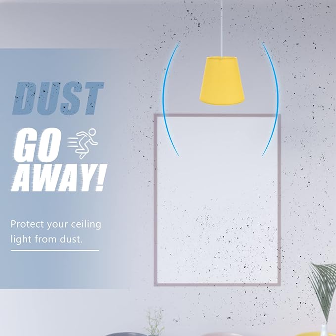 Lurrose Barrel Fabric Lampshade Cloth Lamp Shade Wall Lamp Covers Replacement Lamp Shade for Table Floor Pendant Lamp, Yellow