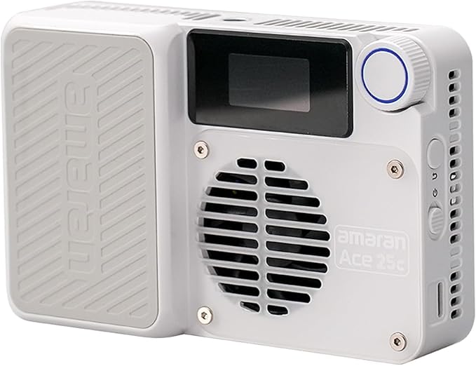 Amaran Ace 25c Pocket On-Camera RGBWW LED Video Light, 25W & 32W Boost Mode, Full-Color CCT 2300-10000K, 1171 Lux@1m(5600K), 4500mAh Rechargeable Battery with PD Fast Charging Creators (White)