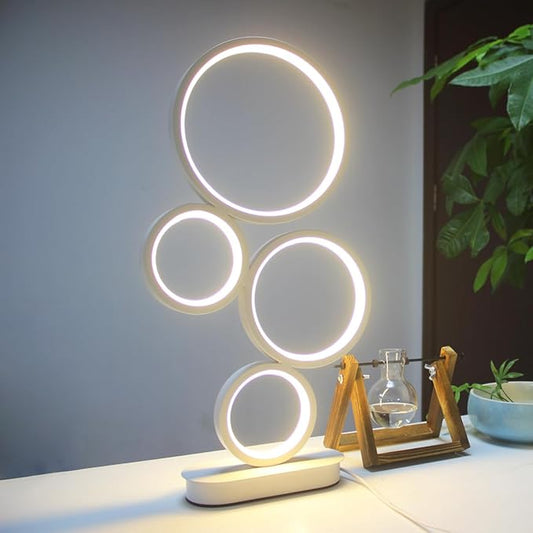 LED Table Lamp, Modern Bedside Lamps for Nightstand, 18W Dimmable LED Desk Lamp, 3 Color Nightstand Lamp Desk Light Reading Lamp for Living Room, Bedroom, Office, Study and Work - White