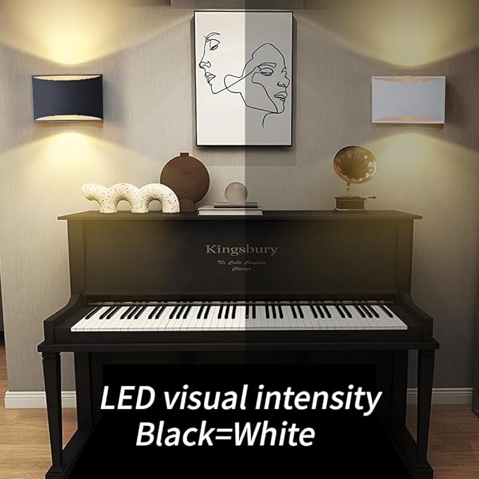 BLUEYE 2Packs Battery Operated Wall Sconce,Remote Control,Soft Warm 2700K-6000K,Cast Aluminum,Rechargeable,50W Equivalent Lamp,No Flicker,600Lumens,Dimmable,Black,Set of Two for Non-Hardwired