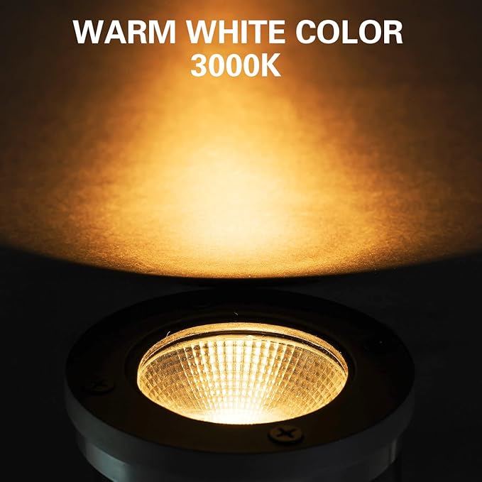 12W LED Well Light Outdoor,Low Voltage Landscape Lights with Connectors, 12V-24V AC/DC Black In-Ground Lights IP67 Waterproof Paver Lights for Garden Yard,Path,Fence (8Pack 12W)