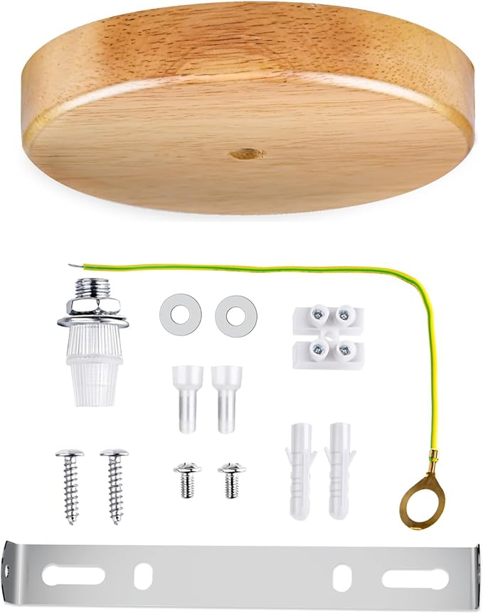 Arturesthome 5.9" Wood Ceiling Plate Canopy Kit with Hardware,Handmade Natural Wooden Canopies for Pendant Light or Hanging Light DIY