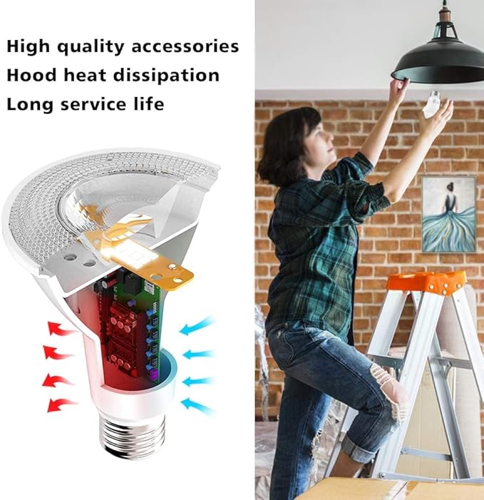 7W Par20 LED Bulb (50W Equivalent), UL Listed, 2700k Ultra Warm White Dimmable Flood Bulbs Lights, 500 Lumens, E26 Base, Recessed Lighting for Indoor Outdoor, 12 Pack