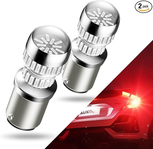 AUXITO Upgraded 1157 2357 LED Bulb Red for Tail Lights Brake Lights 400% Super Bright 2057 2357 7528 BAY15D LED Replacement Light Kit for Tail Stop Brake Signal Running Lights, Pack of 2