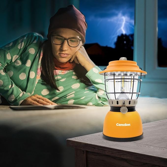 Rechargeable Retro LED Lantern, 800LM, Stepless Dimming, Omni-Directional Light Distribution, 4400mAh Power Bank, 2 Color Temperatures, IPX5 Water Resistant, Power Outages, Emergencies, USB Cable