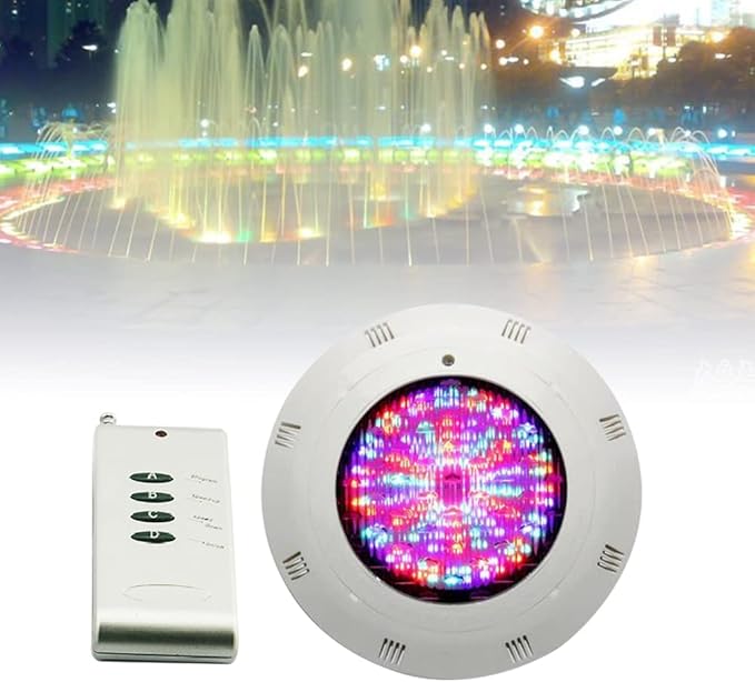 18W 12V LED Pool Light 3000LM RGB Color-Changing Waterproof IP68 Underwater LED Lights 30° Swimming Pool Fountain Pond Colorful Lamp with Remote Controller