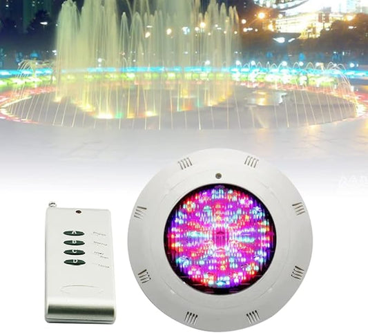 18W 12V LED Pool Light 3000LM RGB Color-Changing Waterproof IP68 Underwater LED Lights 30° Swimming Pool Fountain Pond Colorful Lamp with Remote Controller