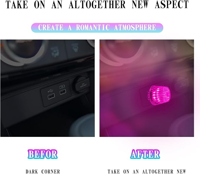 1 Pcs USB Star Sky Lamp for Cars, New Car USB Night Light, USB Led Car Interior Atmosphere Lights, Plug and Play, Used for Most Cars, Trucks, Suvs, Hallway, Party, Bedroom （Pink）