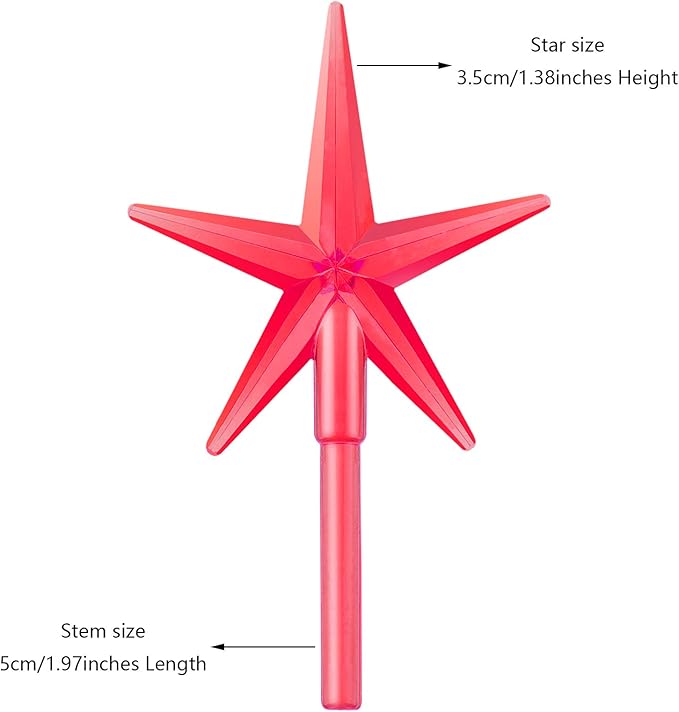 WILLBOND 30 Pieces Ceramic Christmas Tree Replacement Lights Ornaments Ceramic Christmas Stars Tree Topper Plastic Star Replacement Light Decorations, 3 Colors