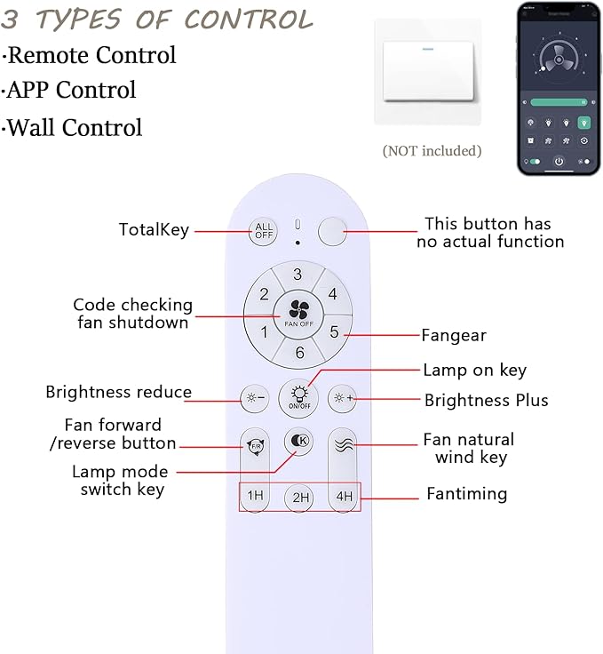 66 Inch White Ceiling Fans with Lights, Modern Large Ceiling Fan with Remote & APP Control, Reversible DC Motor, 6 Double-Sided Blades, 6 Speeds, Silent, Timer, for Living Room Indoor Outdoor