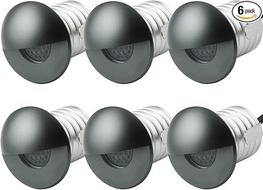 LED In-Ground Step Light- Half Moon Anti-Glare, 3W 12V-24V DC, Recessed Wall Lights, IP67 Waterproof, Buried Underground Outdoor Landscape Lighting,Warm White 3000K (6 Pack)