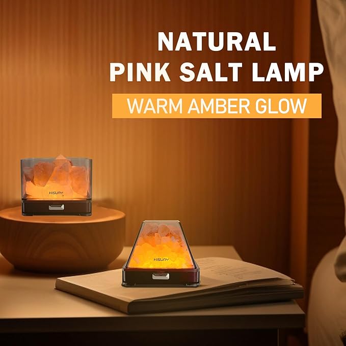 2-in1 Smart Heating Essential Oil System Himalayan Salt Lamp, Mini USB LED Pink Natural Salt Rock Night Lamp Dimmable for Home Decor Yoga Spa Meditation(A Model)