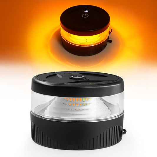 Agrieyes USB-C Wireless Beacon Light, 32 LED Rechargeable Strobe Lights with Magnetic, Mini Amber Flashing Warning Emergency Safety Lights for Trucks Vehicles Tractor, Portable Waterproof