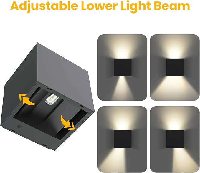 Solar Wall Lights, 4000K 700LM Up and Down Solar Lights Outdoor Waterproof, Super Brightness Cube Design LED Solars Outdoor Light Decorative for Porch Patio Yard Fence, 1pcs