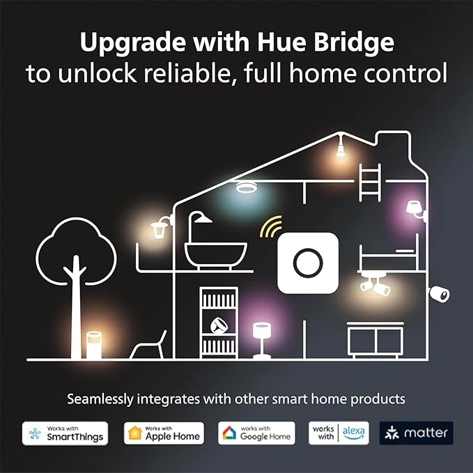 Philips Hue White PAR38 LED 100W Equivalent Waterproof Dimmable Smart Wireless Flood Light Bulb (2 Pack)