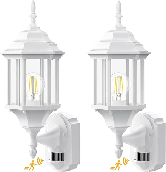 Redluck Motion Sensor Outdoor Lights, 2 Pack 16 inch Dusk to Dawn Outside Porch Lights, Waterproof Anti-Rust Aluminum Outdoor Wall Lights Exterior Lighting Fixtures for House, Garage, Front Door