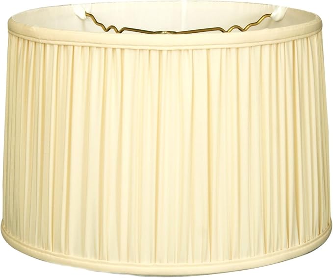 Royal Designs Shallow Drum Gather Pleat Basic Lamp Shade, Eggshell, 11" x 12" x 8.5", BS-750-12EG