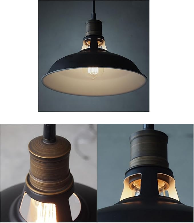 CLAXY Ecopower Industrial Barn Mini Metal Pendant Light 1 Light Hardwired for Kitchen Loft Restaurant Bar