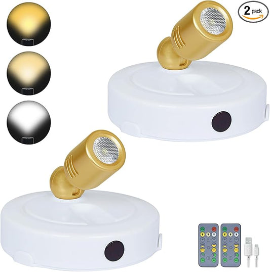 LED Spotlight Indoor,Rechargeable Battery Uplighting Indoor with Timer,3CCT Dimmable Accent Spot Lights for Plants Tree Wall Art Display Painting Artwork Portrait Dartboard Gallery-White