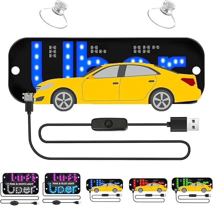 Car Window Light Up Signled Light Sign for Car,USB LED Light Signal for Drivers,Glow Sign for Vehicle Dash,Applicable to All 5v Cars, Such As Cars, Trucks, Suvs, Rvs and Other Models (Blue)
