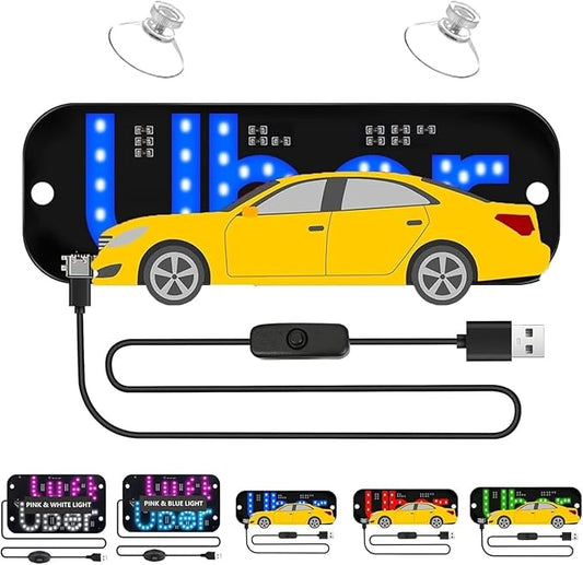Car Window Light Up Signled Light Sign for Car,USB LED Light Signal for Drivers,Glow Sign for Vehicle Dash,Applicable to All 5v Cars, Such As Cars, Trucks, Suvs, Rvs and Other Models (Blue)