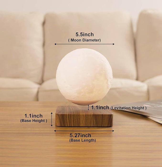 Flagest Floating Moon Lamp 16 Colors Adjustable Brightness Levitating Moon Lamp with Remote Control, Room Desk Decor Magnetic Levitation Moon Night Light, Birthday Holiday Unique Item