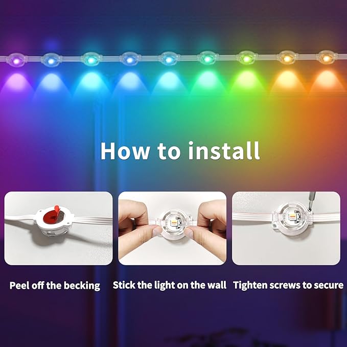 Permanent Outdoor Lights 400ft,RGB Eaves Light,IP67 Waterproof Year Round Outdoor Lights,Decorative House Light for Party,Daily,Rooftop,Garden,Patio（2 Rolls 200ft）
