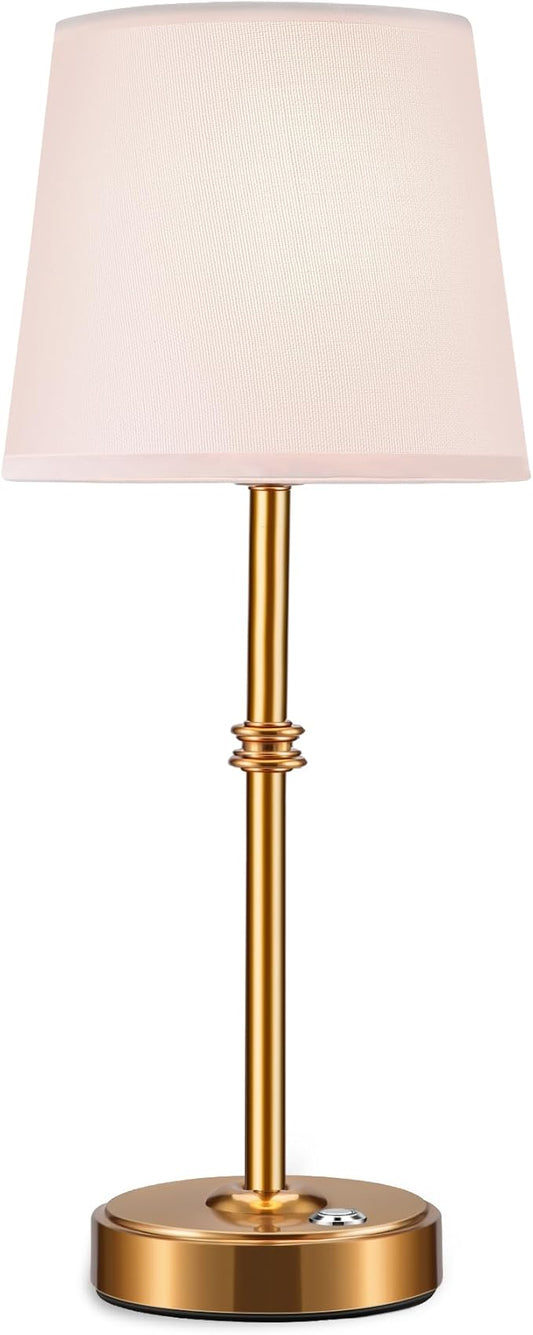 Rechargeable LED Cordless Table Lamp, 5200mAh Battery Operated, 3 Level Brightness, Portable Night Bedside Lamp, Ambient Desk Light for Home Decor, Patio, Restaurant, Dinning(Antique Brass)